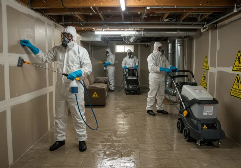 Basement Moisture Removal and Structural Drying process in Mount Pleasant, UT